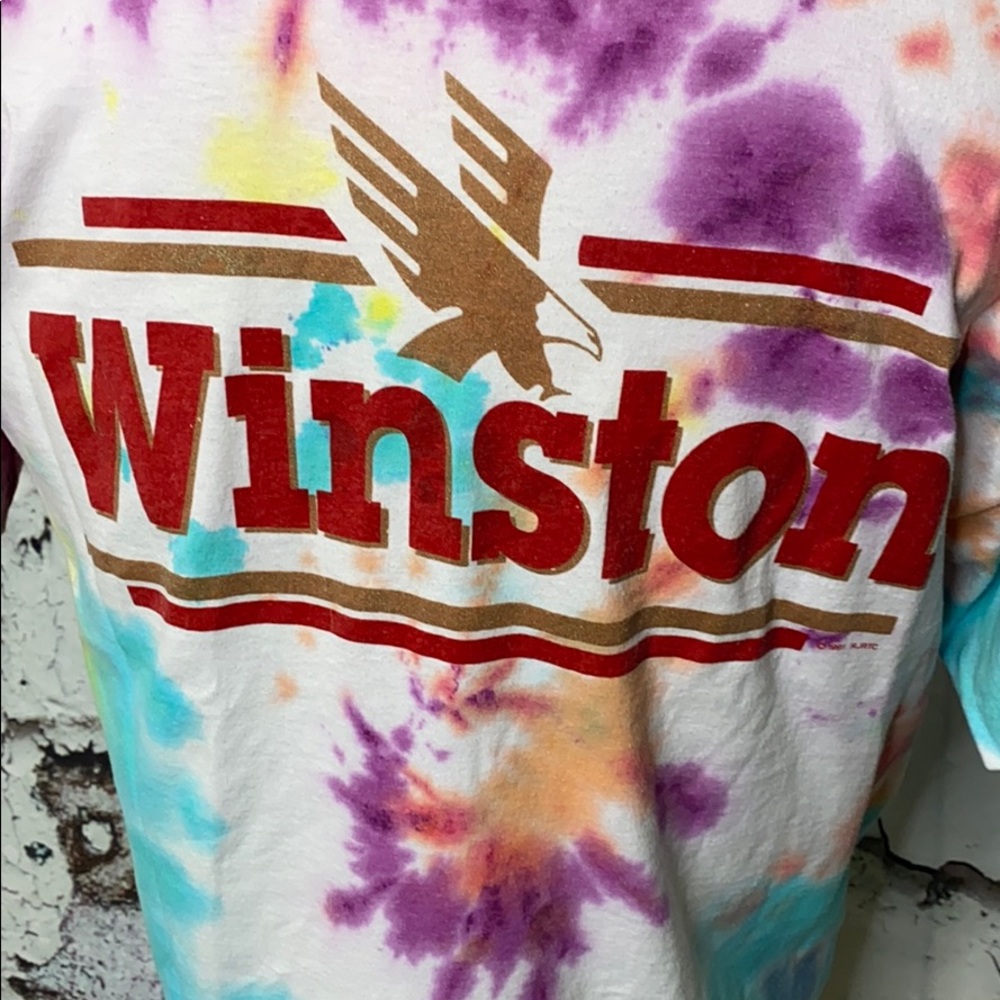 Vintage summer ‘92 Winston tie dye T-shirt L - Picture 2 of 6
